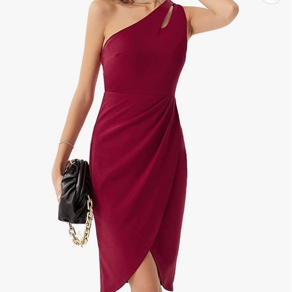 ⭐️one Shoulder Cutout Bodycon Sleeveless Cocktail Party Dress⭐️ - Picture 2 of 10